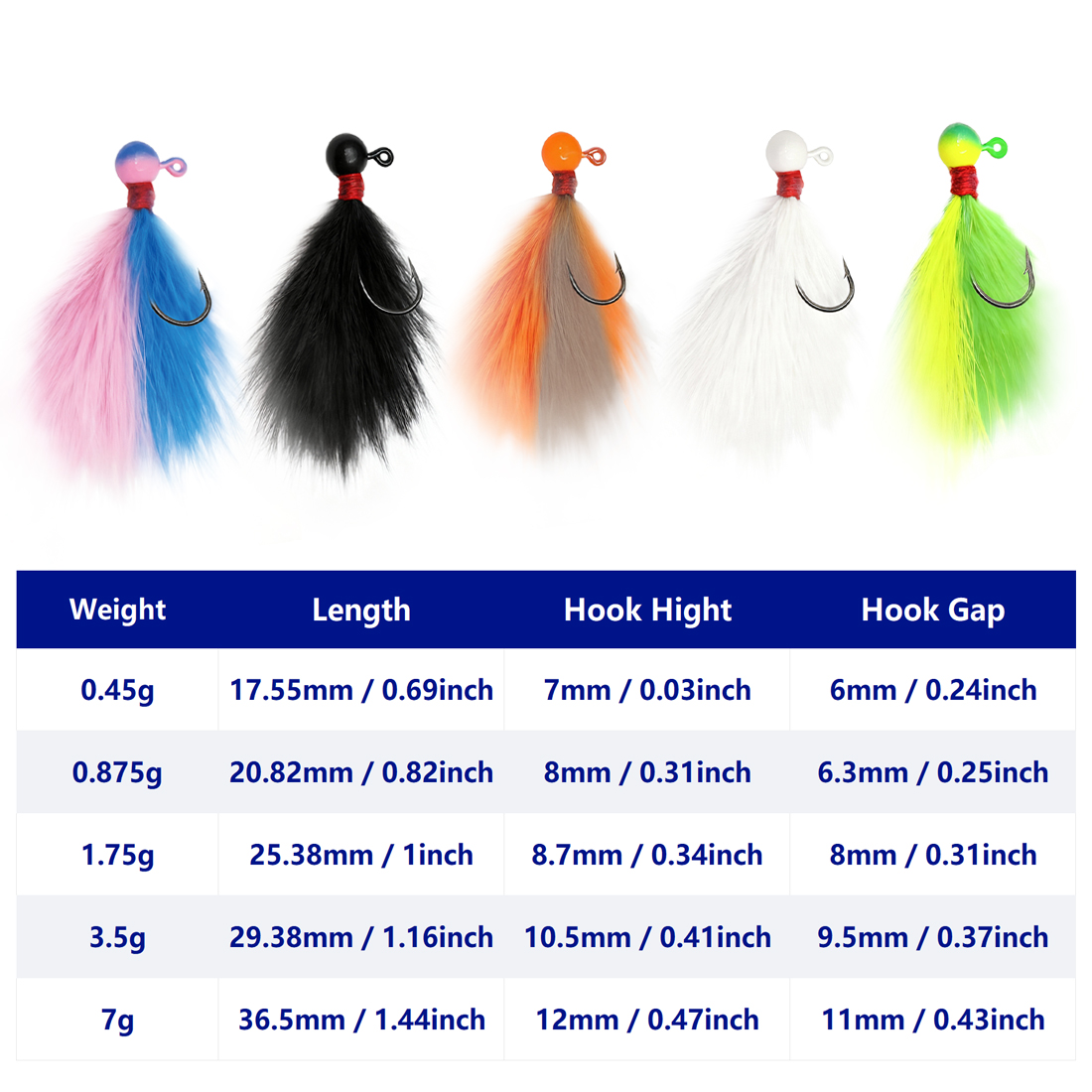 9KM 5pcs Mixed-Color Marabou J - đánh giá và giá Fishing Hook Assortment