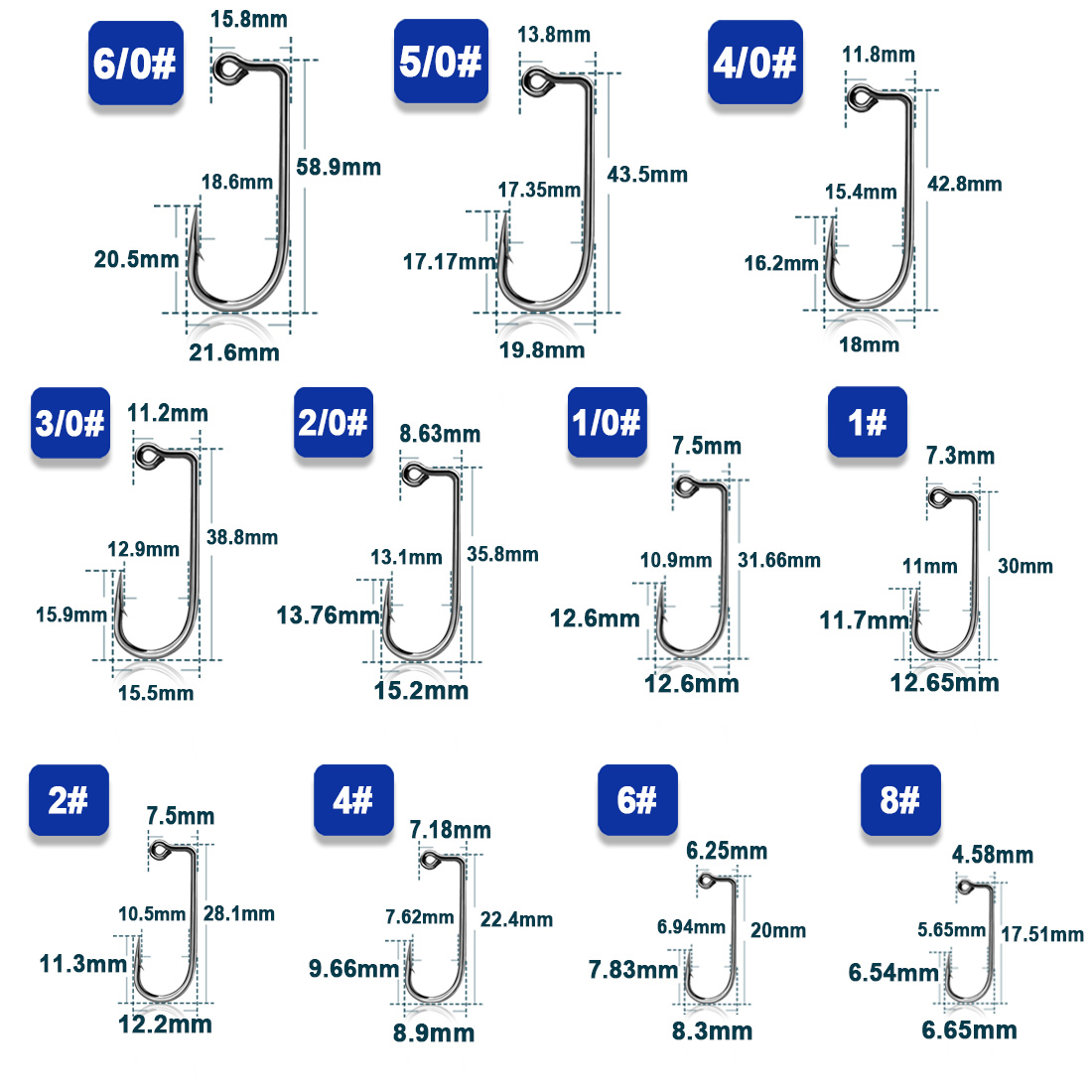9KM 90 Degree Jig Hook 50~200P - đánh giá và giá Fishing Hook Offset