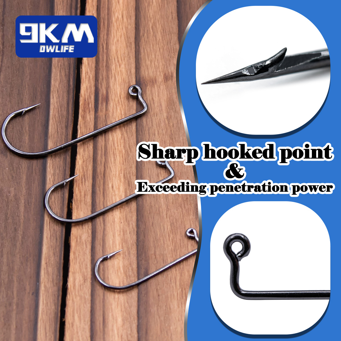 9KM 90 Degree Jig Hook 50~200P - đánh giá và giá Fishing Hook Offset